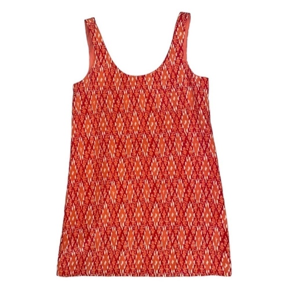 Joie Dawna Ikat 100% Silk Sleeveless Tank Mini Dress in Spiced Coral Size XS - Picture 4 of 11